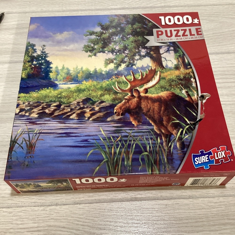 TCG SURELOX 1000 Pieces 27" x 19" Moose Cabin Scene *Factory Sealed*
